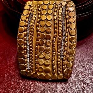 Italian one of a kind brass decorative bell buckle